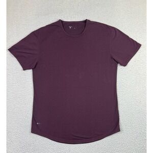 BYLT Drop Cut Shirt Mens Large Maroon Curved Hem Premium Basics Casual